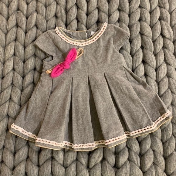 🔴 Grey Infant occasion dress MUST BUNDLE 2+ ITEMS TO PURCHASE - Picture 1 of 7